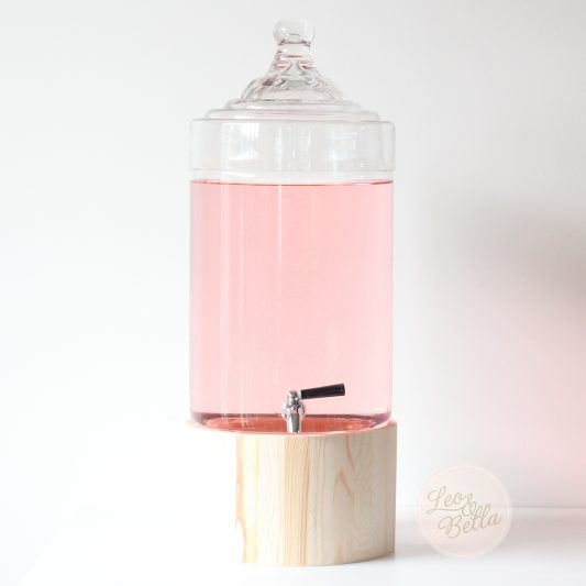 Leo & Bella Minnie Ribbed Glass Beverage Drink Dispenser with Metal Stand 5L