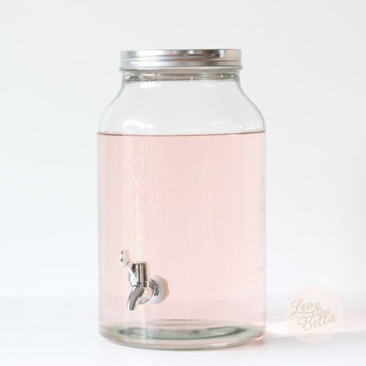 Leo & Bella Minnie Ribbed Glass Beverage Drink Dispenser with Metal Stand 5L