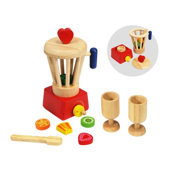 wooden toy food blender set