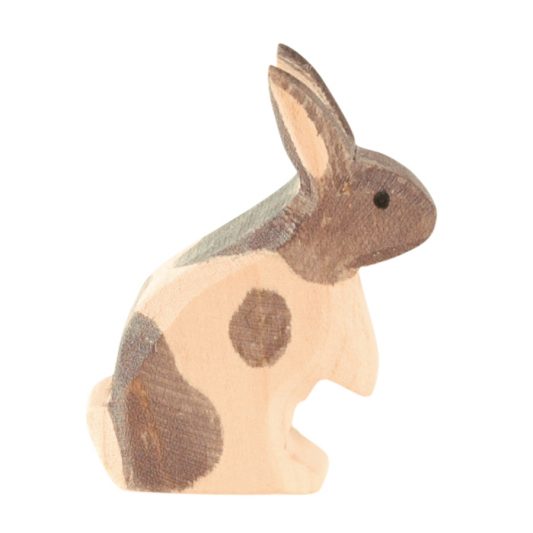 Leo &amp; Bella Ostheimer Wooden Rabbit Black &amp; White Standing