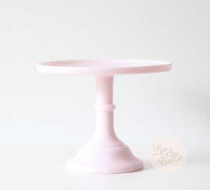 Leo & Bella - Mosser Milk Glass Cake Stand Pink Tuscan Crown 22cm 9inch