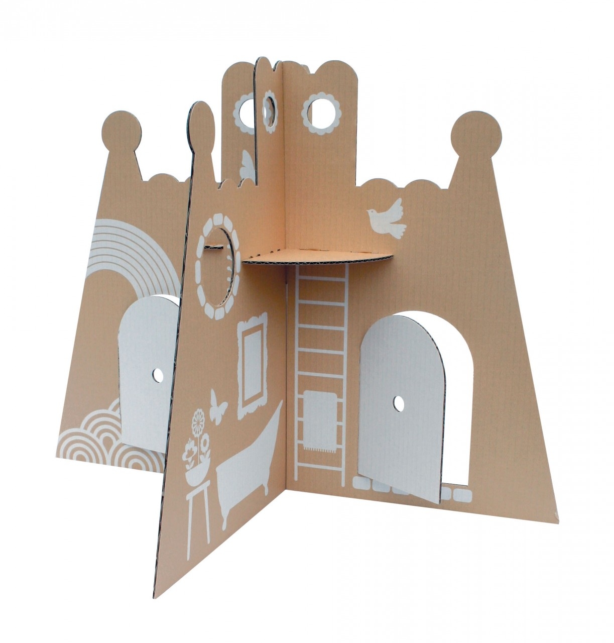 Картонные игрушки. Замок из картона. Картонный замок для детей. Детский домик из фанеры.