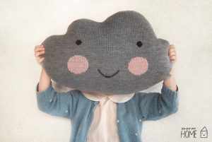 Cloud Cushion Pillow Knitted Dark Grey KO KO KO