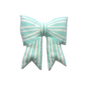 Suella Stripe Bow Cushion Mint
