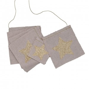 Numero 74 Garland Fancy Star Dusty Pink / Gold Glitter