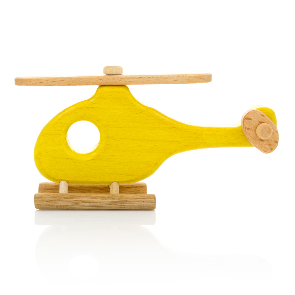 Milton Asbhy Gift Boxed Wooden Helicopter Yellow - Leo & Bella