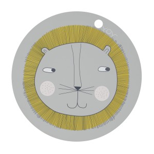 OYOY Placemat Lion Light Grey