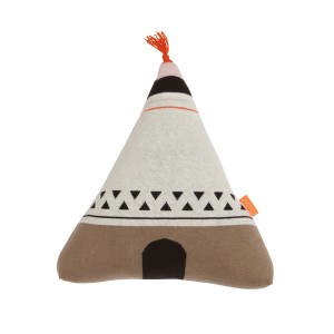 OYOY Cushion Wigwam Neon Orange Top