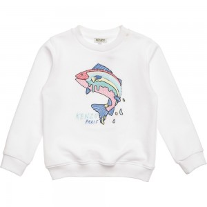 Kenzo Kids Fish Sweater White