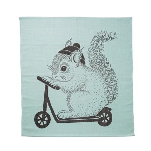 Bloomingville Mini Squirrel On Skate Square Rug Mint