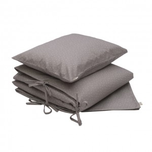 Numero 74 Bedding Duvet Cover + Pillowcase Set Single Grey with Stars 140x200cm