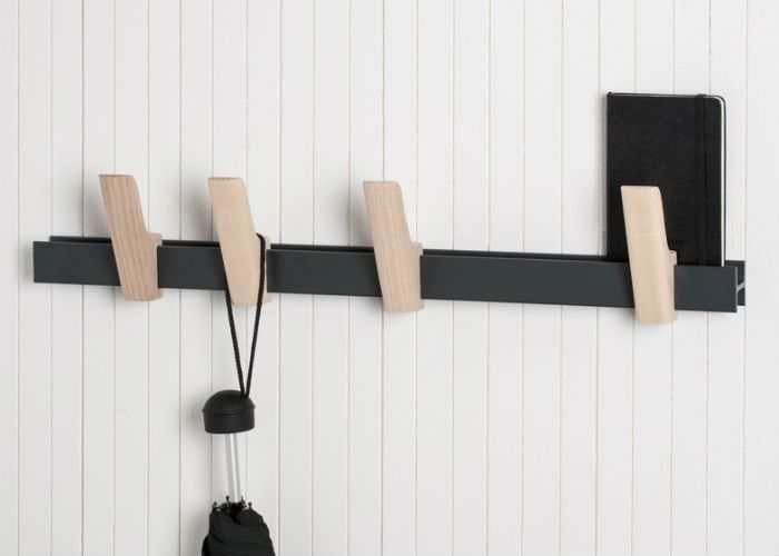 HAY Beam Coat Rack Anthracite 60cm - Leo & Bella