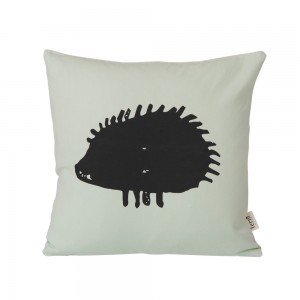 ferm LIVING Cushion Mint / Black Hedgehog