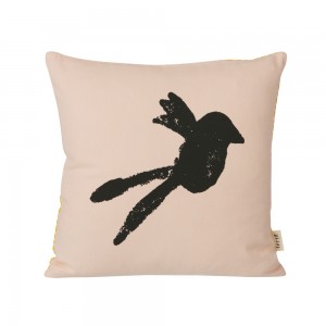 ferm LIVING Cushion Rose / Black Bird