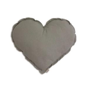 Numero 74 Heart Cushion Silver Grey Small 34cm