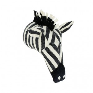 Fiona Walker Felt Animal Head Printed Stripe Zebra
