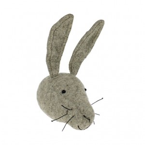 Fiona Walker Felt Animal Head Grey Hare