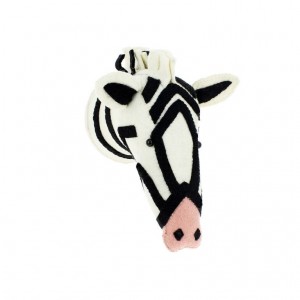 Fiona Walker Semi Felt Animal Head Zebra with Pink Nose