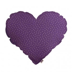 Numero 74 Heart Cushion Popeline Violet Star Medium 42cm