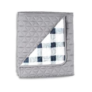 Sack Me! Grey Gingham Quilted Playmat / Coverlet Cot Size