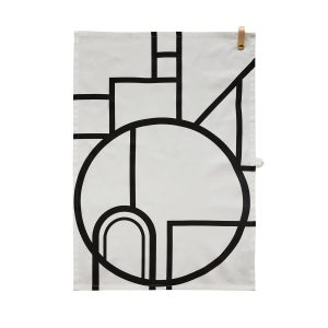 OYOY Tea Towel Ponyo Black / White