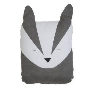 Fabelab Animal Cushion Bold Badger Dark Grey