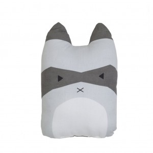 Fabelab Animal Cushion Rascal Raccoon Light & Dark Grey