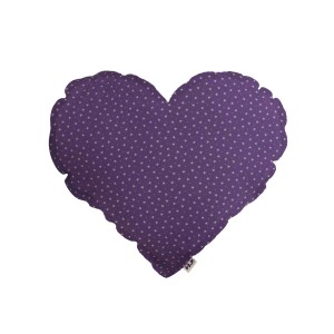 Numero 74 Heart Cushion Popeline Purple / Cream Stars Small 30cm