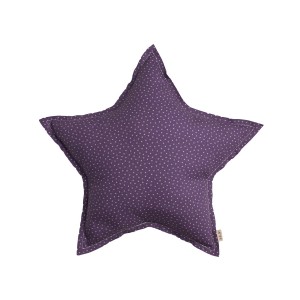 Numero 74 Star Cushion Popeline Purple / Cream Stars Small 30cm