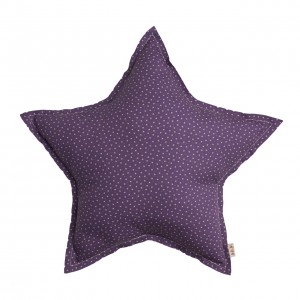 Numero 74 Star Popeline Cushion Purple / Cream Star Medium 42cm