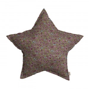 Numero 74 Star Cushion Popeline Fall Flower Taupe Pink Medium 42cm