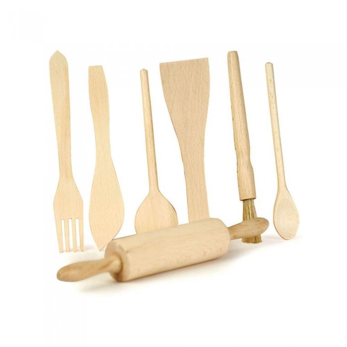 Egmont Toys Wooden Kitchen Utensils Set of 7 Leo & Bella