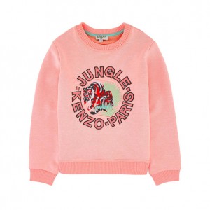 Kenzo Kids SS16 Sweatshirt Embroidered Jungle Paris Coral Peach