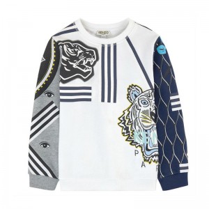 Kenzo SS16 Sweatshirt The Iconic Symbol Jumper White / Grey / Navy