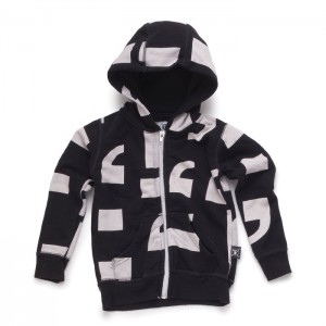 NUNUNU AW16 Hoodie Zip Punctuation Black