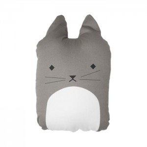 Fabelab Animal Cushion Cuddly Cat Grey