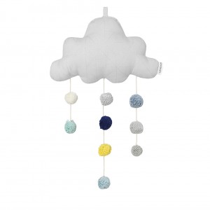 Liewood Clara Mobile Cloud with Pom Pom Solid Dumbo Grey Big