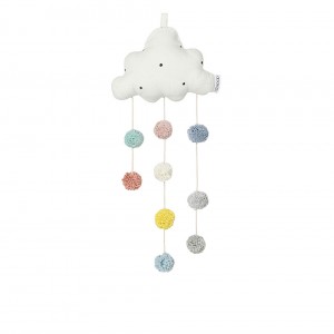 Liewood Clara Mobile Cloud with Pom Pom Classic Dot Creme De La Creme Small