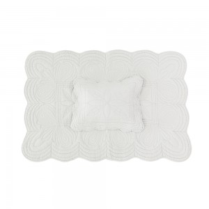 Bonne Mere Scalloped Quilt & Pillow Set Mist King Single