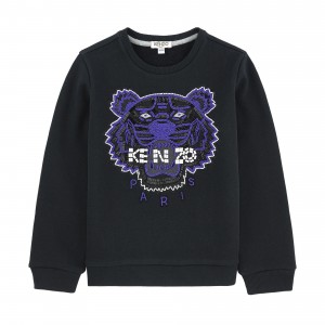 Kenzo AW16 Sweatshirt Beaded Tiger Head Black