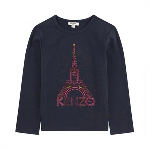 Kenzo AW16 Eiffel Tower Long Sleeve T-shirt Top Black
