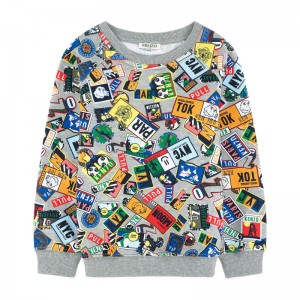 Kenzo Kids SS17 Sweatshirt Graphic Ready to Travel Grey Marle