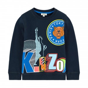 Kenzo SS17 Sweatshirt Travel Logo Navy