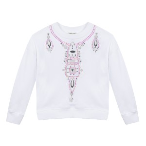 Kenzo Kids SS17 Sweatshirt Embroidered Beads White
