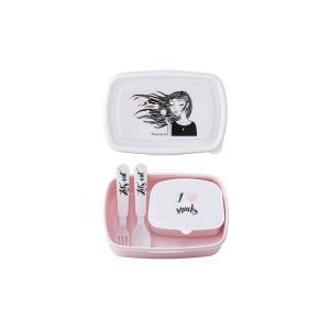 Bloomingville Mini Lunch Box With Girl Pink