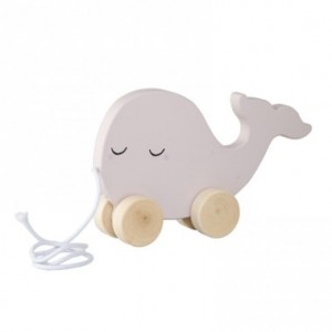 Bloomingville Mini Pull Along Toy Whale Pink