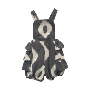 Carlie Ballard Baby Adventure Onesie With Frill Black Spot