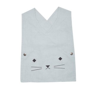 Fabelab Baby Smock Bib Cuddly Cat Light Blue Small