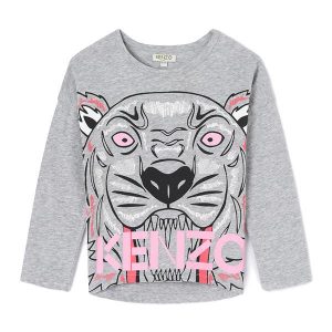 Kenzo Kids AW17 Long Sleeve Kenzo Big Tiger Marled Grey
