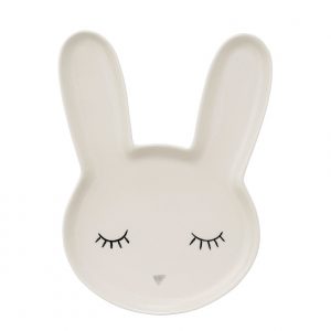 Bloomingville Mini Bunny Face Shape Plate White Stoneware
